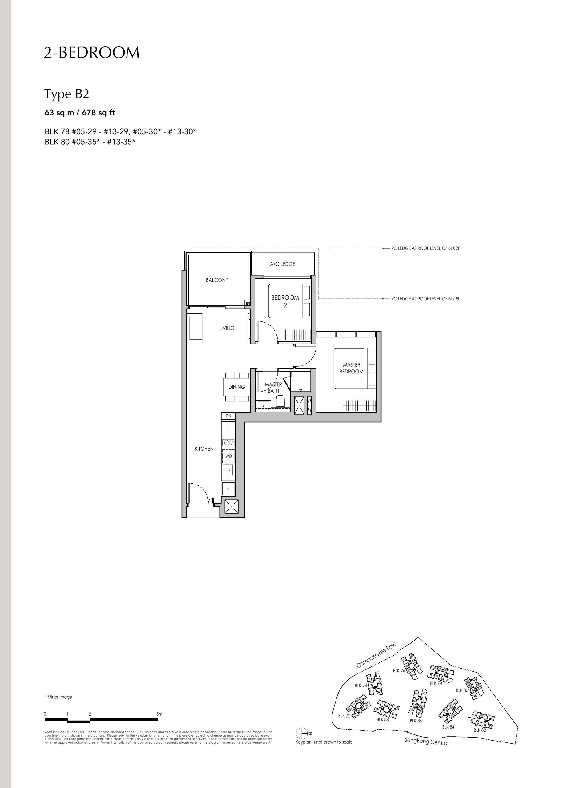 Sengkang Grand Residences 2 Bedroom Type B2 Floor Plans