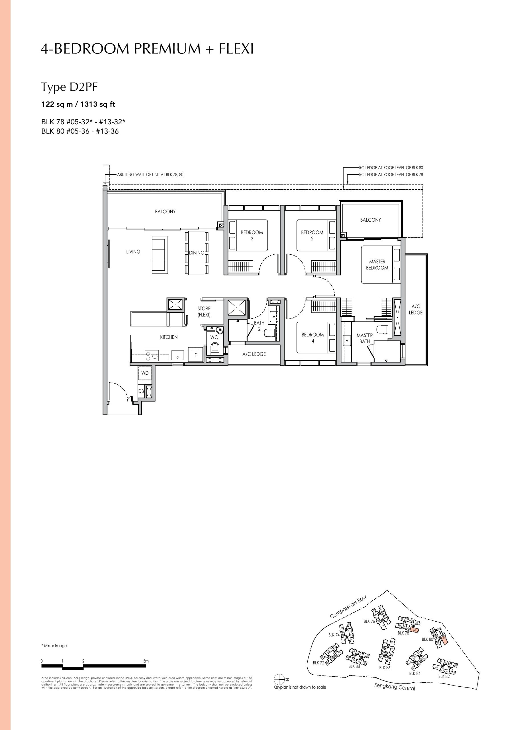 Sengkang Grand Residences 4 Bedroom Premium + Flexi Type D2PF Floor Plans